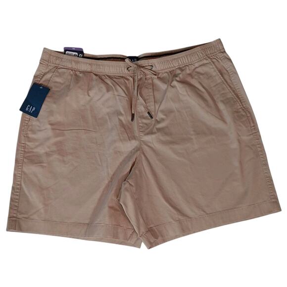 NWT Gap Men's XXL 7" Inseam Stretch Twill Pull On Short Irish Cream Tan - Picture 2 of 11